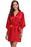 RB032 2018 Neuer Seidenkimono Bademantel Damen Seidenbrautjungfern Roben Sexy Marineblaue Roben Satin Robe Damen Morgenmäntel