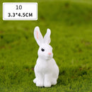 1 Pcs 12 Style Cute Rabbit Easter Miniature Hare Animal Figurine Resin Craft Mini Bunny Ornament Fairy Garden Supplies