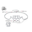 Lotus Fun Echtes 925er Sterlingsilber Handgefertigter Designer Feiner Schmuck Vintage Klassisches ausgehöhltes Lotusblumen-Armband für Damen