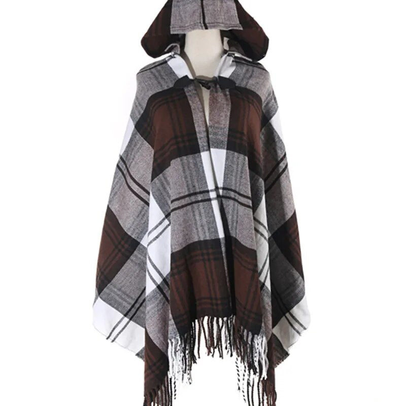 Winter Ethnic Scarf Blanket Pashmina Ponchos and Capes Infinity Scarf Girls Cloak Cashmere Hat Shawl Knitted Hooded Scarf