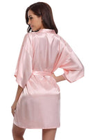 RB032 2018 Neuer Seidenkimono Bademantel Damen Seidenbrautjungfern Roben Sexy Marineblaue Roben Satin Robe Damen Morgenmäntel
