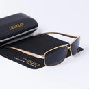 LMAOCLAN Marke Aluminium Magnesium Polarisierte Gold Sonnenbrille Herren UV400 Klassische Quadratische Brille Fahrschutzbrille Gafas Oculos