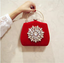 2023 New Diamond Sun Flowers Evening Bags Luxury Wedding Clutch Bags For Girls Party Dinner Bags With Chain MN861