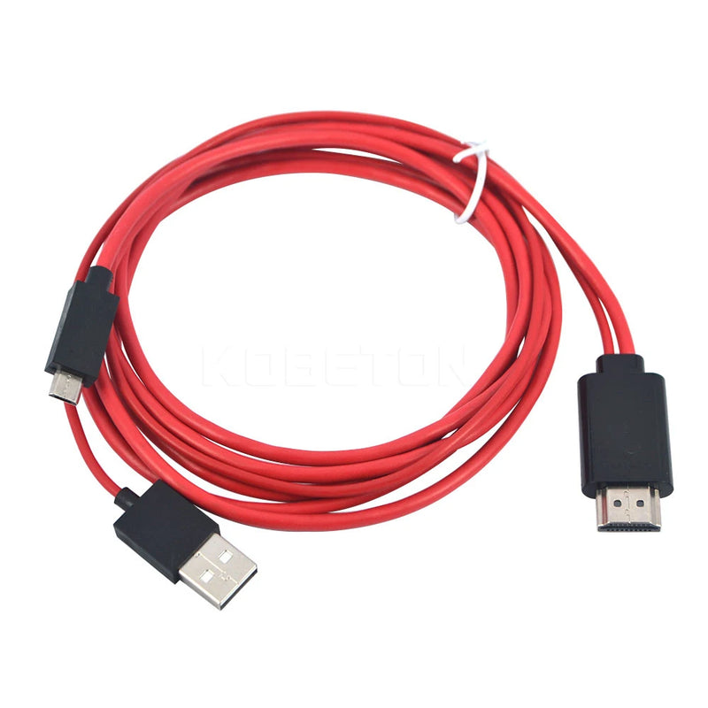 5Pin HDMI Cable 2 IN 1 Micro USB to HDMI Adapter Cable USB to HDMI Converter 1080P Video Cable HDTV For Samsung Galaxy S2 3 4 5