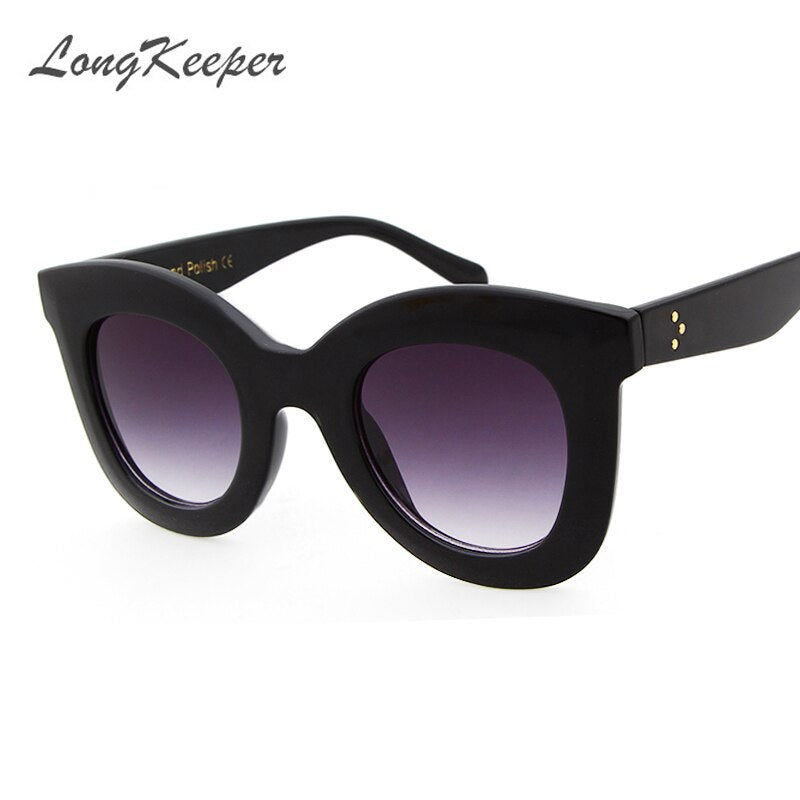 LongKeeper 2020 Fashion Square Sunglasses Women Cat Eye Luxury Brand Big Black Sun Glasses Female Lunette Femme Oculos 5690M