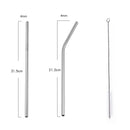 New 4Pcs/Set Reusable Stainless Steel Straw with Cleaner Brush or Straw Box Eco Friendly Metal Drinking Straws Set for Glass Mug