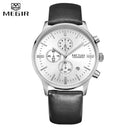 MEGIR Luxury Casual Men Watches Leather Strap Quartz Chronograph Top Brand Watch Military Sport Men relogio feminino Waterproof