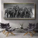 Modern Animals Posters and Prints Wall Art Canvas Painting African Elephant Herd Pictures for Living Room Cuadros Decor No Frame