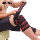 AOLIKES 1 Paar Kniebandagen Fitness Gewichtheben Sport Kniebandagen Knie Wickel für Kniebeugen Trainingsgeräte Zubehör für Fitnessstudio