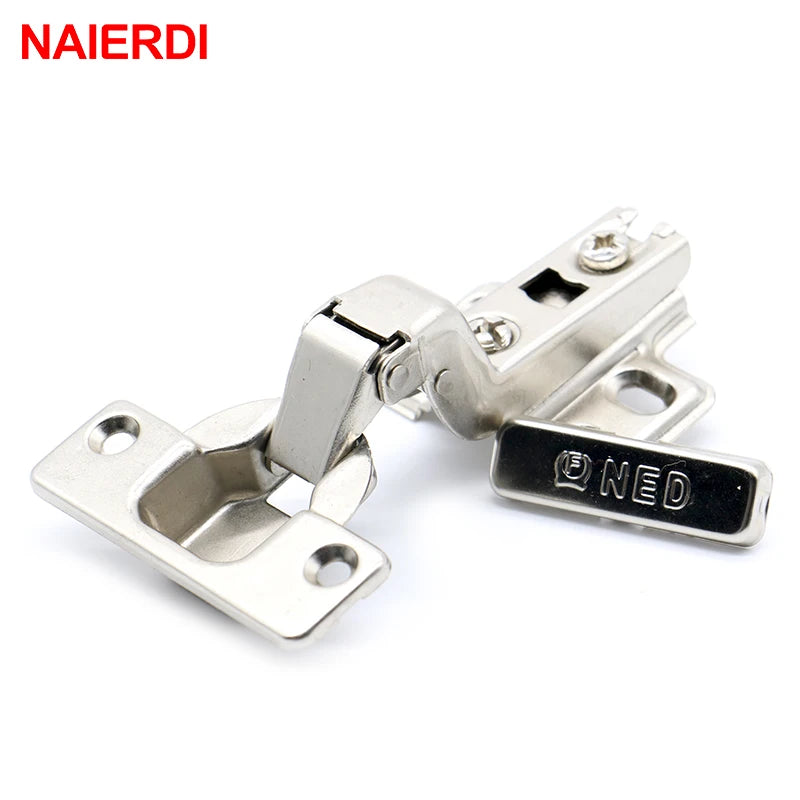 NAIERDI Self Elasti Half Overlay Hinge Cupboard Cabinet Kitchen Door Hinge 35mm Cup Special Spring Hinge For Home Hardware