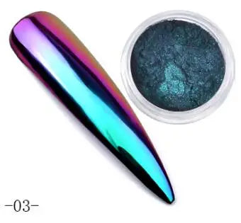 0.2g/ Box Glitter Magic Mirror Dust Powder Chameleon Aurora Nail Art Chrome Pigment Nail Decoration