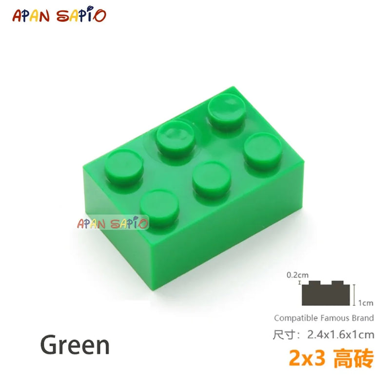 10pcs/lot DIY Blocks Building Bricks Thick 2X3 Educational Assemblage Construction Toys for Children Size Compatible With Brand