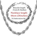 U7 Edelstahl 9MM Gedrehte Seilkette Halskette Set Großhandel Kette Halskette Und Armband Herren Schmuck Sets S840