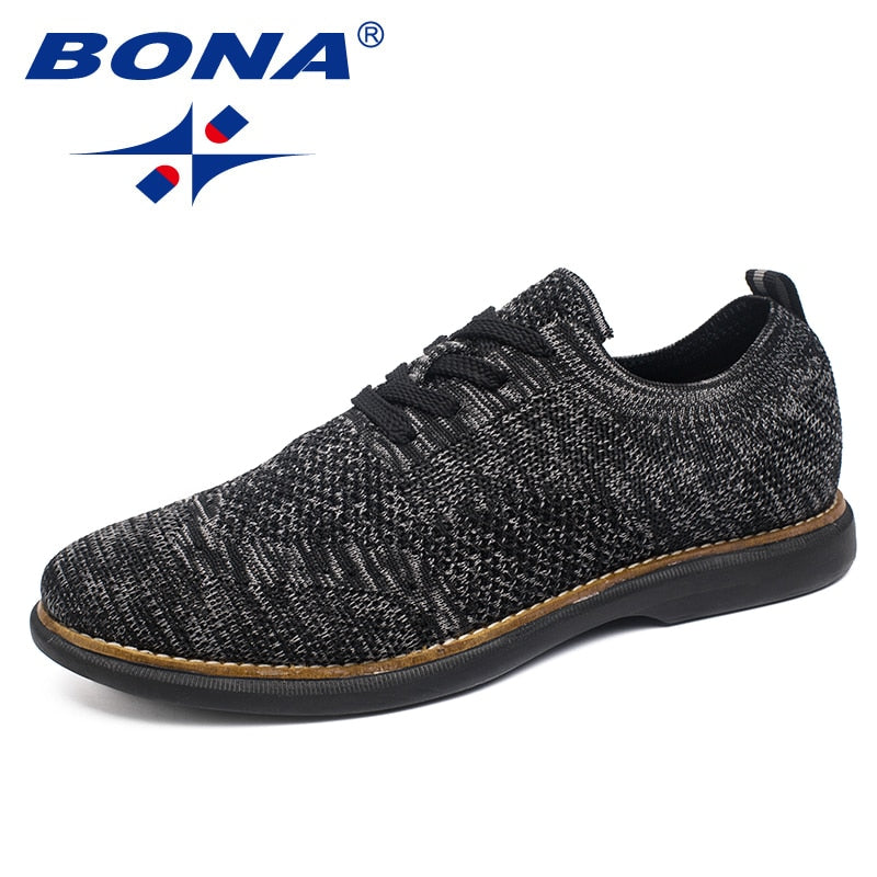 BONA New Fashion Style Men Casual Shoes Flying Weaven Men Shoes Super Light Men Oxfords Comfortable Men Flats Free Shipping