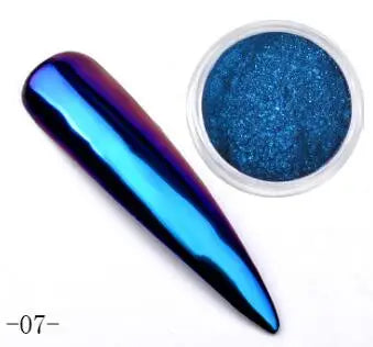 0.2g/ Box Glitter Magic Mirror Dust Powder Chameleon Aurora Nail Art Chrome Pigment Nail Decoration