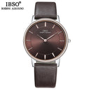 IBSO Top Brand Luxury Mens Quartz Watch Genuine Leather Strap Watch For Male Fashion Clock Relogio Masculino