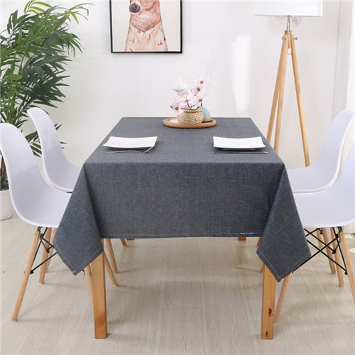 Decorative Table Cloth Rectangular Tablecloths Dining Table Cover Solid Color Cotton Linen Tablecloth Dining Table Cover