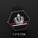 Black Handmade 3D Bee Wolf Embroidered Patches An Crown Number Metal Leather Sew on Applique for Jacket Jean Backpack Badges