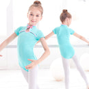 Girls Ballet Dance Leotards Chinese Knot Button Dance Wear Kids Bodysuit Red Gymnastic Leotards Toddler Swimsuit