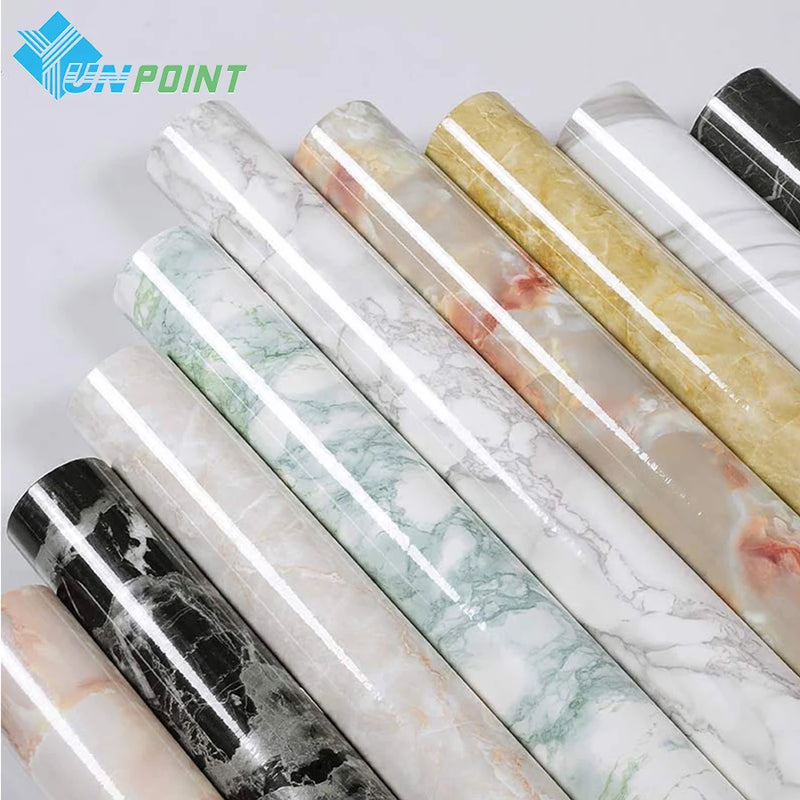 Modern Marble Wall Stickers Bathroom Waterproof Kitchen Oilproof Bar Counter Decorative Film Self-Adhesive Furniture Wallpaper