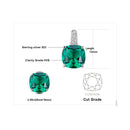 JewelryPalace Simulated Nano Green Emerald Created Ruby 925 Sterling Silver Pendant Necklace Women Gemstone Solitaire No Chain