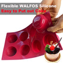 WALFOS 3D Handgemachte Runde Silikon-Kuchenform 3 Cupcake Gelee Pudding Keks Mini-Muffin Seifenform DIY Backwerkzeuge