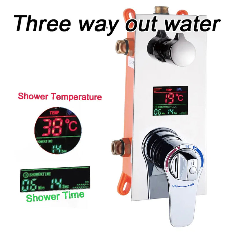 Bathroom Concealed Control Valve Thermostatic Mixing Valve Brass Wall Mounted1 /2 /3Ways Shower Panel Stainless Steel Controller