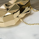 Goldene Acrylbox Geometrische Abendtasche Clutch Elegante Kette Damentasche für Party Umhängetasche für Hochzeit/Dating/Party