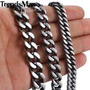 18-36" Men's Stainless Steel Curb Cuban Necklace Gunmetal Color Cuban Link Chain Necklace Fashion Male Jewelry Gift For Men KNN4