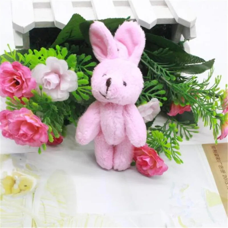 1PCS Mini 8CM Plush Joint Rabbit Toys 4 Color Choose Small Pendant DIY Soft Stuffed Bunny Toy Kids Activity Gifts New