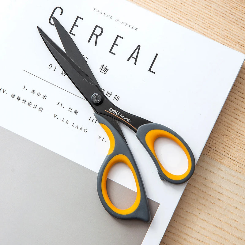 DELI Stationery Scissors for Office Home Use Soft Handle Durable Sharp Hand Craft Scissors Office Supplies