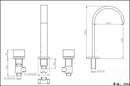 Basin Faucet Chrome/gold/black Deck Mounted Square Brass Faucet Bathroom Sink Faucet 3 Hole Double Handle Hot And Cold Water Tap