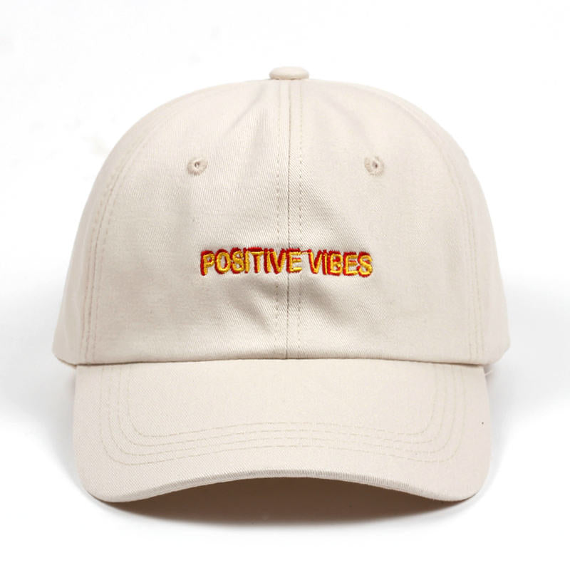 2018 new  Positive Vibes Cotton Embroidery Baseball cap men women Summer fashion Dad hat Hip-hop caps wholesale