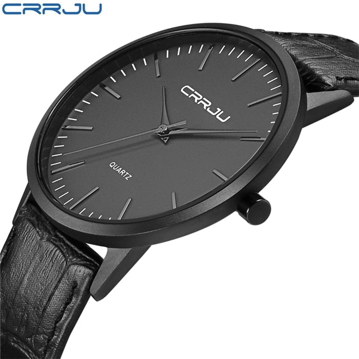 New Fashion Mens Watches Top Brand Luxury CRRJU Men Quartz Watch Mesh Band Stainless Steel Ultra Thin Clock Relogio Masculino