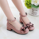 Rosa Rot Schwarz Kinder Mädchen Lederschuhe für Kinder Hochhackige Mädchen Prinzessinnenschuhe für Party Hochzeit Große Mädchen Kleiderschuhe