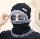 Heiße Sturmhaube Gestrickte Mütze Schal Kappe Nackenwärmer Wintermützen für Herren Damen Skullies Beanies super warme Fleece Maske Papa Mütze