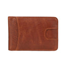 GENODERN Slim Wallets for Men Crazy Horse Cow Leather Short Mini Men Wallet Thin Male Purse