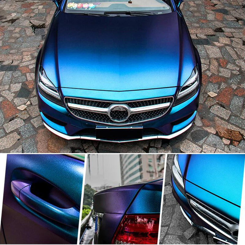 30*100cm Car Blue to Purple Pearl Chameleon Vinyl Wrap Film Chameleon Car Stickers Automobiles Motorcycle Car Styling Decaration