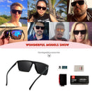 KDEAM High Performance quadratische polarisierte Sonnenbrille für Männer Frauen Kunststoff Titan TR90 Fahrsonnenbrille Kat.3 CE KD693
