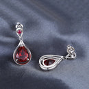 JewelryPalace Water Drop 7.6ct Created Red Ruby 925 Sterling Silver Dangle Drop Earrings for Women