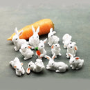 1 Pcs 12 Style Cute Rabbit Easter Decoration Miniature Hare Animal Figurine Resin Craft Mini Bunny Garden Ornament