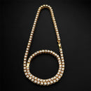 5mm Men's Hip Hop Bling Bling Iced Out Tennis Chains 1 Row Necklaces Bracelet Crystal Luxury Gold Silver Color Men Chain Jewelry
