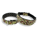 2 Zoll breites Stachelhalsband für Hunde, besetztes Lederhalsband für mittelgroße bis große Hunderassen, Pitbull, Mastiff, Boxer, Bully, Schwarz