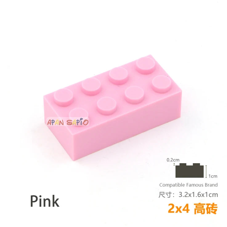 10pcs/lot DIY Blocks Building Bricks Thick 2X4 Educational Assemblage Construction Toys for Children Size Compatible With Brand