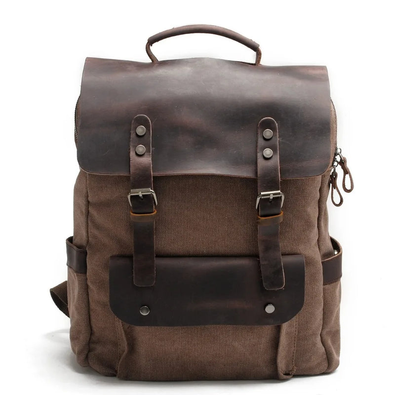 M030 Hot New Multifunction Fashion Men Backpack Vintage Canvas Backpack Leather School Bag Neutral Portable Wearproof Travel Bag