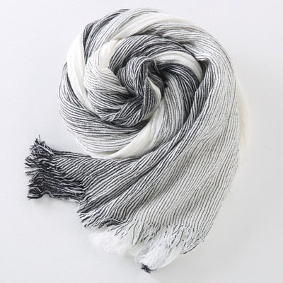 75*205cm 2022 Wholesale Brand Winter Scarf Men Warm Soft Tassel Bufandas Cachecol Gray Plaid Woven Wrinkled Cotton Men Scarves