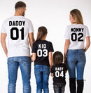 Family Matching Clothes 2021 Hot Sale Family Look Cotton T-shirt DADDY MOMMY KID BABY Funny Letter Print Number Tops Tees Summer