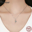 BAMOER High Quality 925 Sterling Silver Coconut Tree Charm Green CZ Pendant fit Charm Bracelets DIY Jewelry Making SCC697