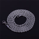 Rope Chain Necklace Gold Color Stainless Steel Hip Hop Jewelry For Women