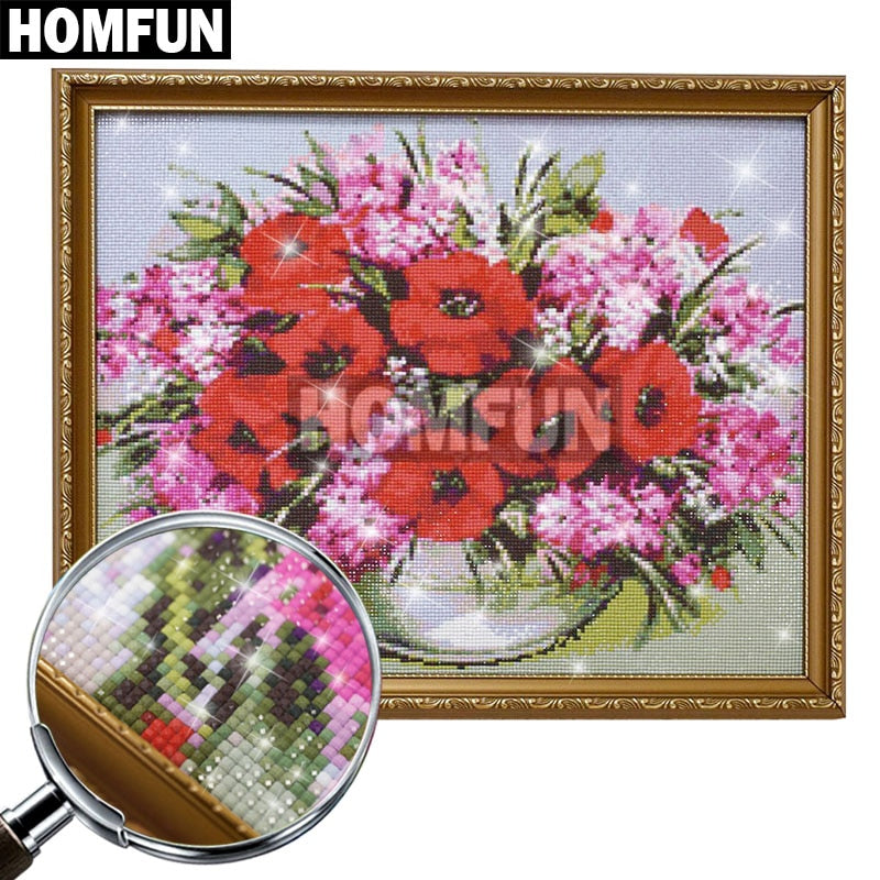 HOMFUN DIY 5D Diamond Painting Full Square/Round &quot;Skull girl&quot; Diamond Embroidery Cross Stitch Picture Of Rhinestone A01458